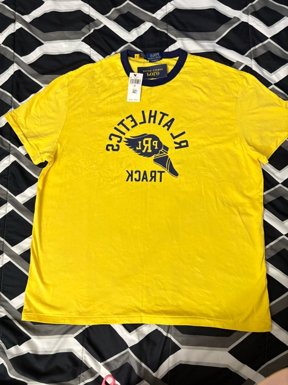 Polo Ralph Lauren Yellow Tee with Navy Trim